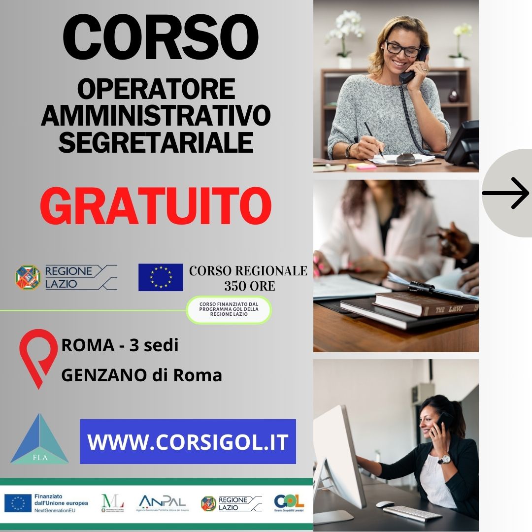 CORSO OPERATORE AMMINISTRATIVO SEGRETARIALE
