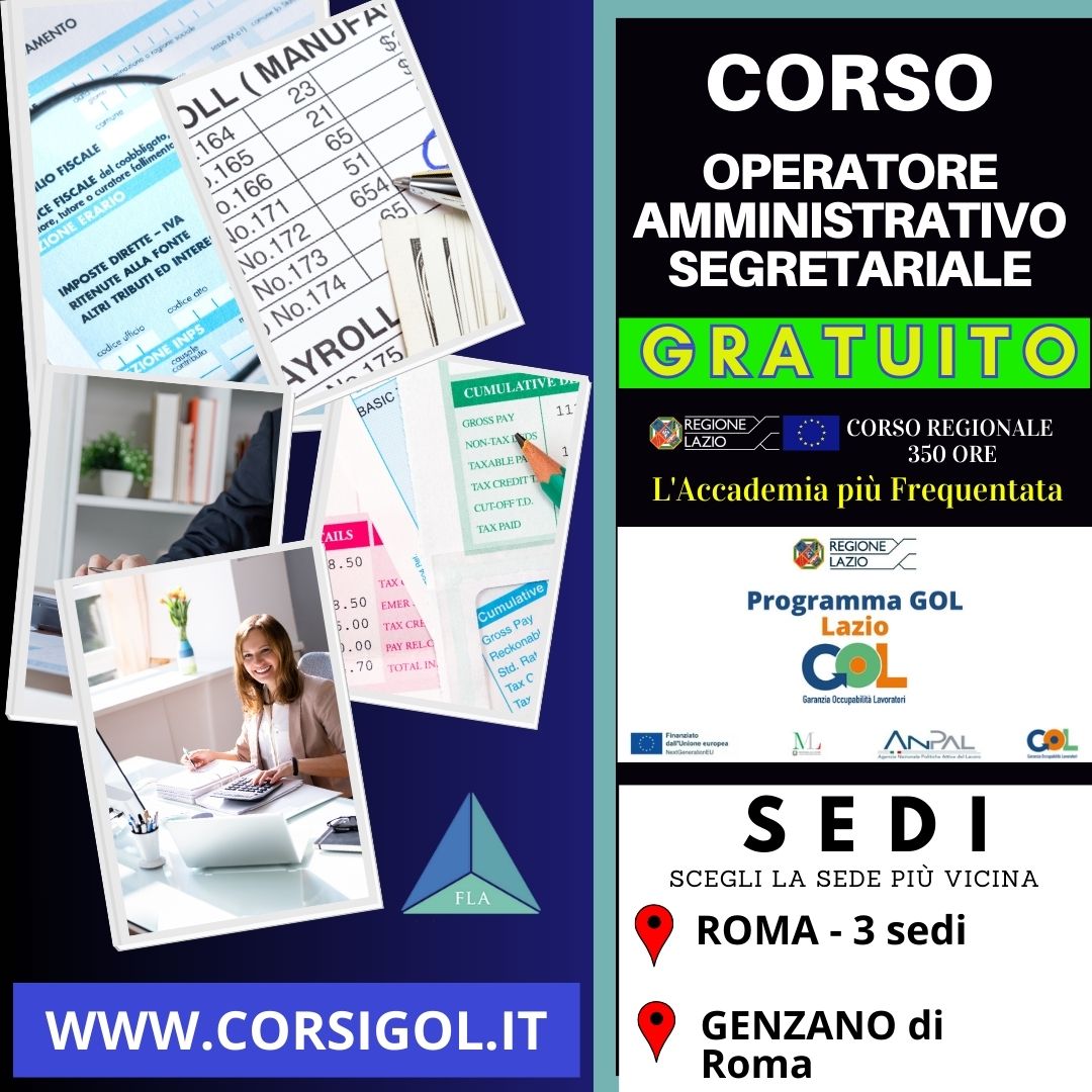 CORSO OPERATORE AMMINISTRATIVO SEGRETARIALE