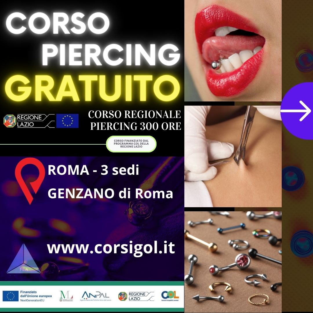CORSO PIERCING REGIONE LAZIO