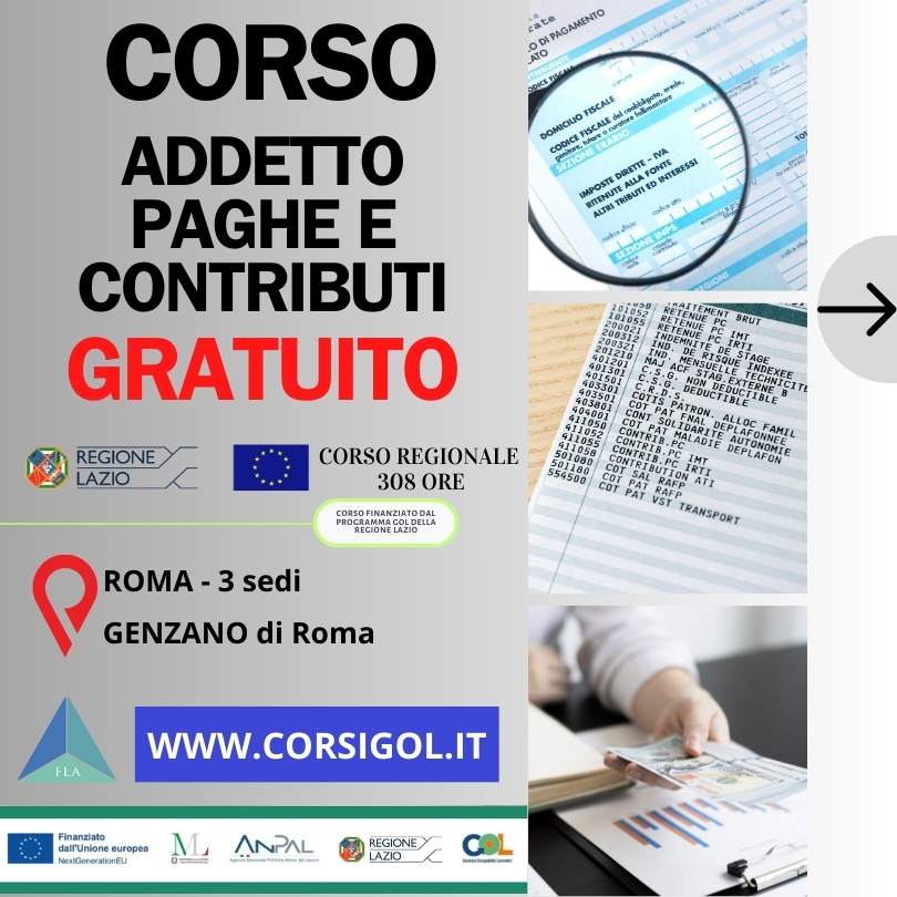 CORSO ADDETTO PAGHE E CONTRIBUTI